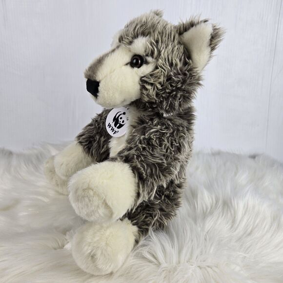 Build-A-Bear Workshop WWF Gray Wolf Plush 12” Retired World Wildlife Fund - Picture 4 of 10